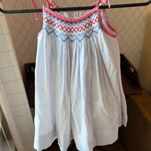 White and Red Kids Sleeveless Dress